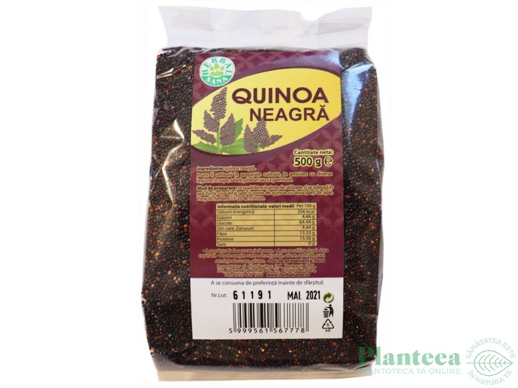 Quinoa neagra boabe 500g - HERBAL SANA