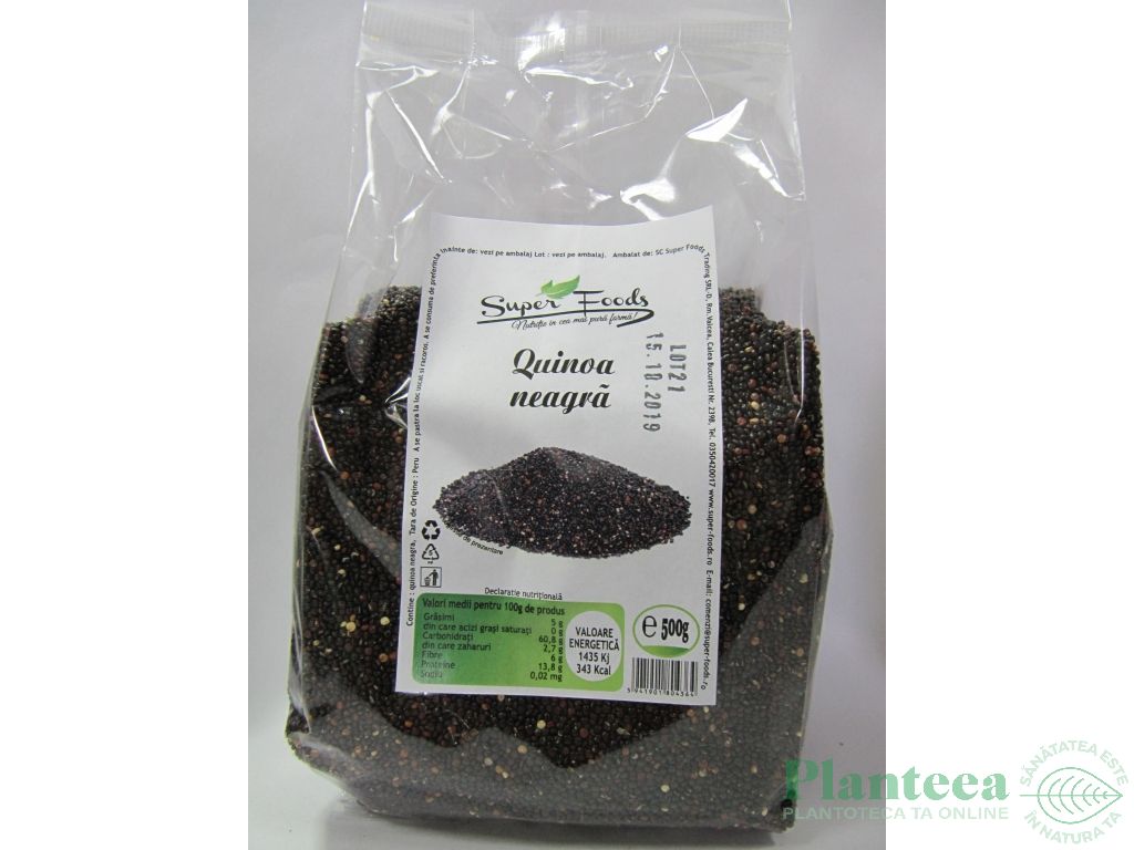 Quinoa neagra boabe 500g - SUPERFOODS