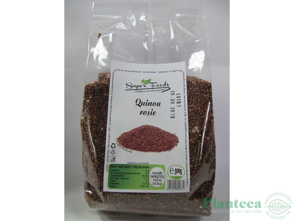 Quinoa rosie boabe 500g - SUPERFOODS