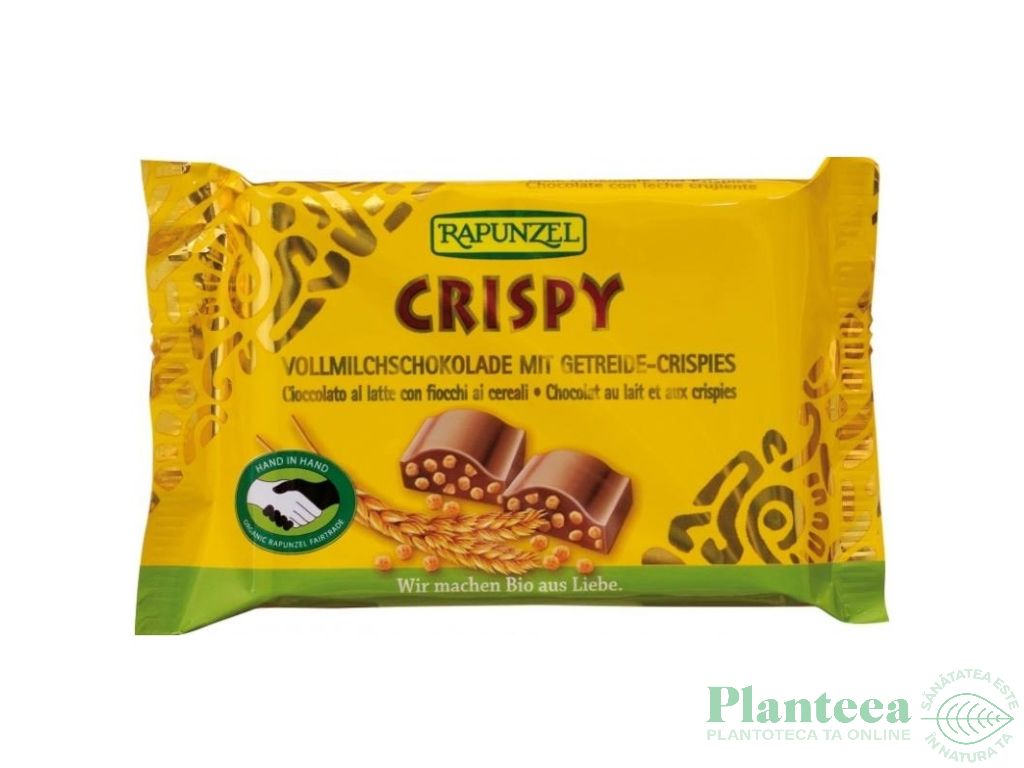 Ciocolata lapte integral cu cereale crocante eco 100g - RAPUNZEL