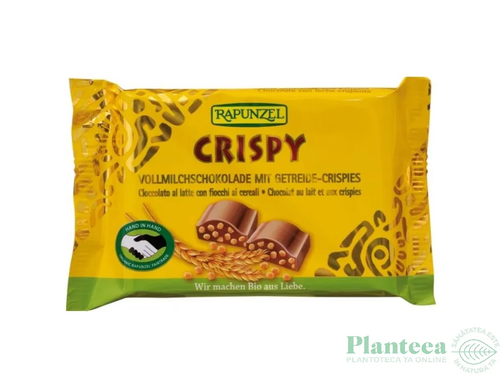 Ciocolata lapte integral cu cereale crocante eco 100g - RAPUNZEL