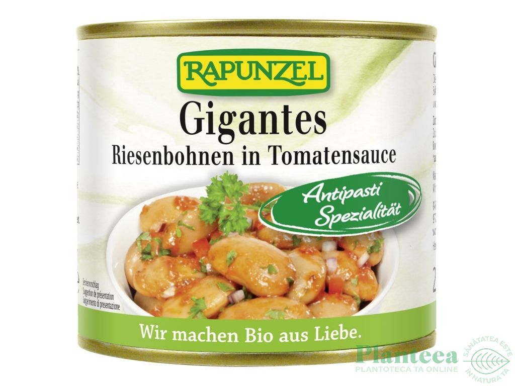 Conserva fasole alba gigant in sos rosii eco 320g - RAPUNZEL