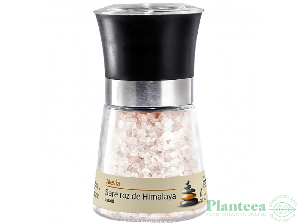 Rasnita cu sare roz cristale Himalaya iodata 200g - ALEVIA