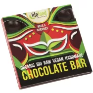 Ciocolata neagra 60% nuci cirese raw eco 35g - LIFEFOOD