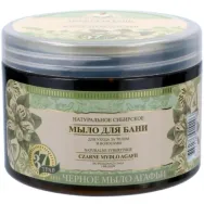 Sapun negru dens baie corp par 37plante siberiene ingrijire curatare delicata 500ml - IERBURILE BUNICII AGAFIA