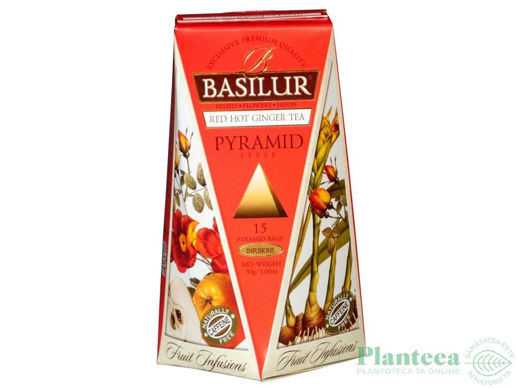 Ceai Fruit Infusions red hot ginger piramide 15dz - BASILUR