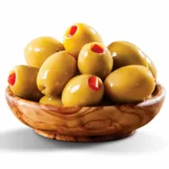 Masline verzi umplute cu pasta ardei in saramura 340g/366ml - NATURAVIT