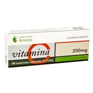 Vitamina C 200mg indulcitor masticabile 20cp - REMEDIA