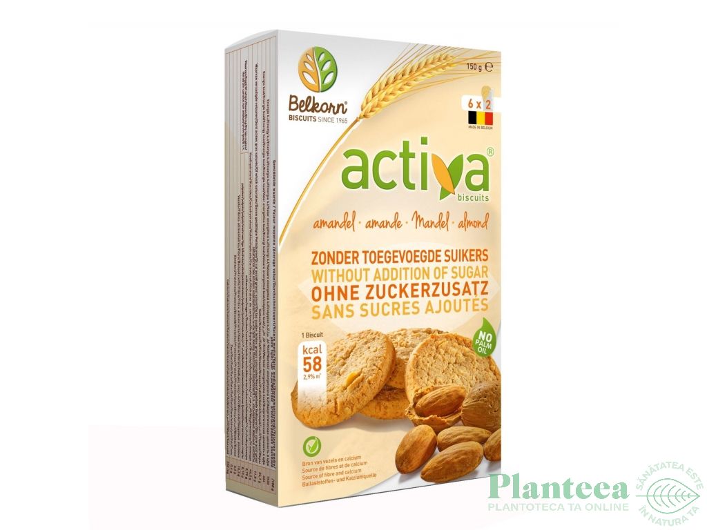 Biscuiti migdale fara zahar Activa 150g - BELKORN