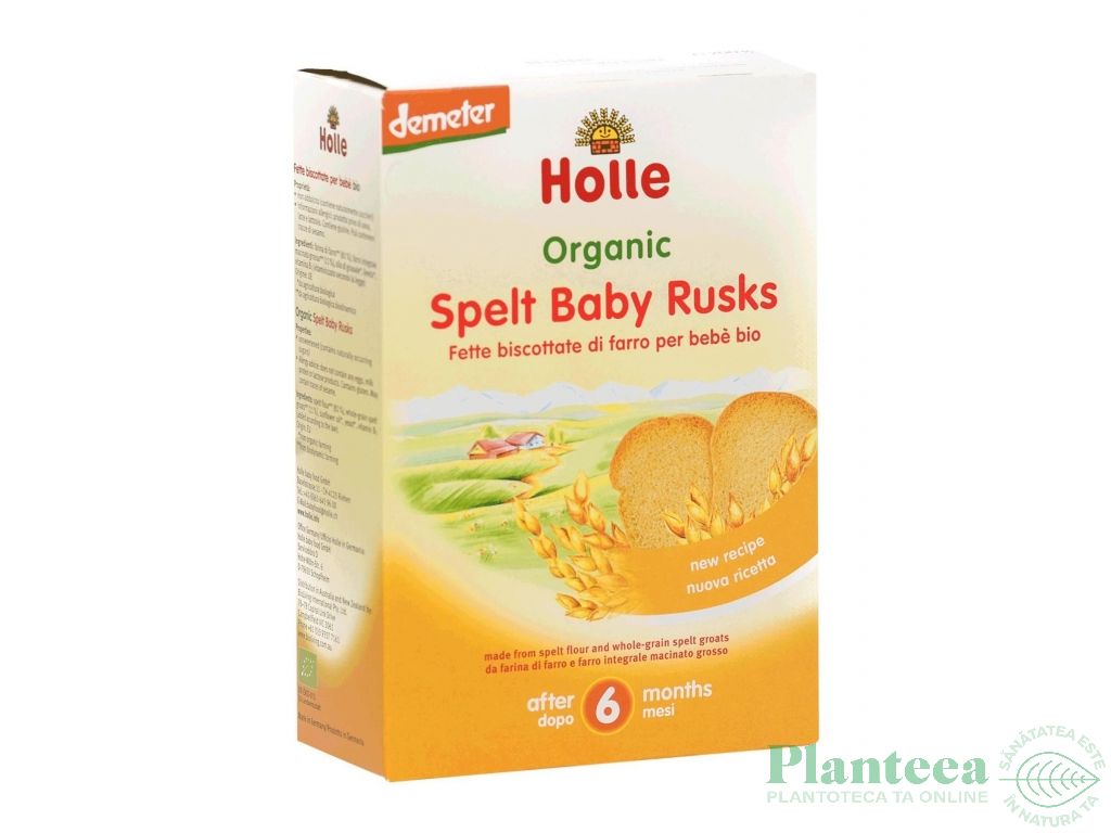 Paine uscata spelta bebe +6luni eco 200g - HOLLE