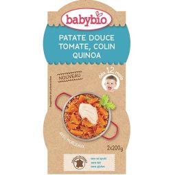 Piure cartofi dulci tomate cod quinoa bebe +12luni eco 2x200g - BABYBIO