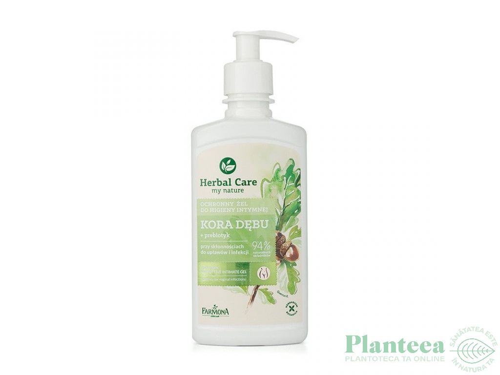 Gel igiena intima protector coaja stejar prebiotice Herbal Care 330ml - FARMONA