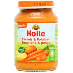 Piure morcovi cartofi bebe +4luni eco 190g - HOLLE