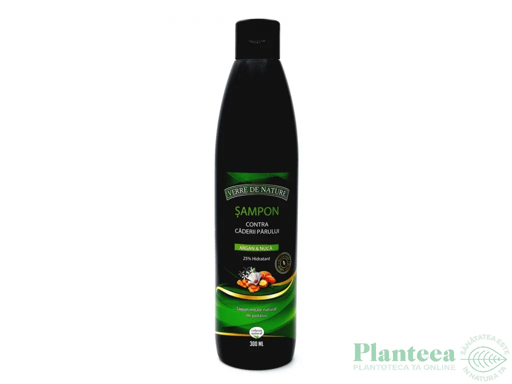 Sampon natural contra caderii parului miere argan nuca 300ml - VERRE DE NATURE