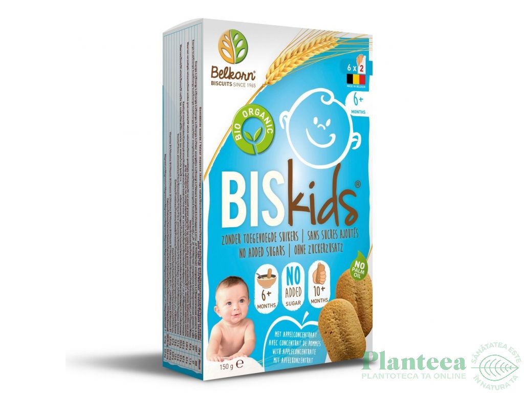 Biscuiti grau integral natur bebe +6luni BisKids eco 150g - BELKORN