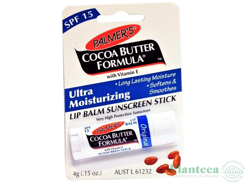 Balsam buze hidratant spf15 Unt cacao 4g - PALMER`S