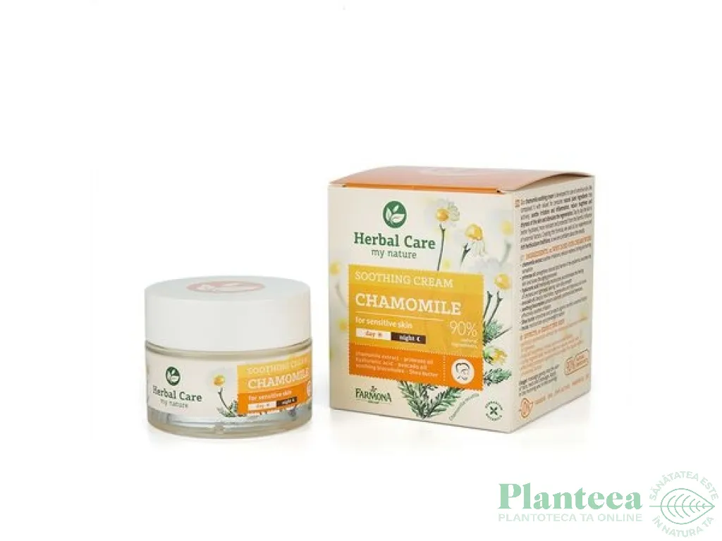 Crema zi/noapte calmanta hidratanta ten sensibil musetel Herbal Care 50ml - FARMONA