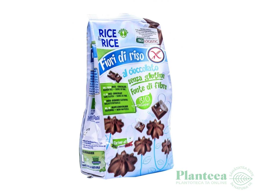 Biscuiti flori orez ciocolata fara gluten eco 250g - PROBIOS