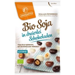 Boabe soia invelite in 3sort ciocolata eco 50g - LANDGARTEN
