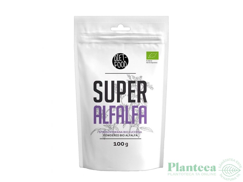 Pulbere lucerna verde [alfalfa] eco 100g - DIET FOOD