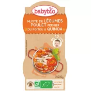 Piure legume pui quinoa bebe +12luni eco 2x200g - BABYBIO