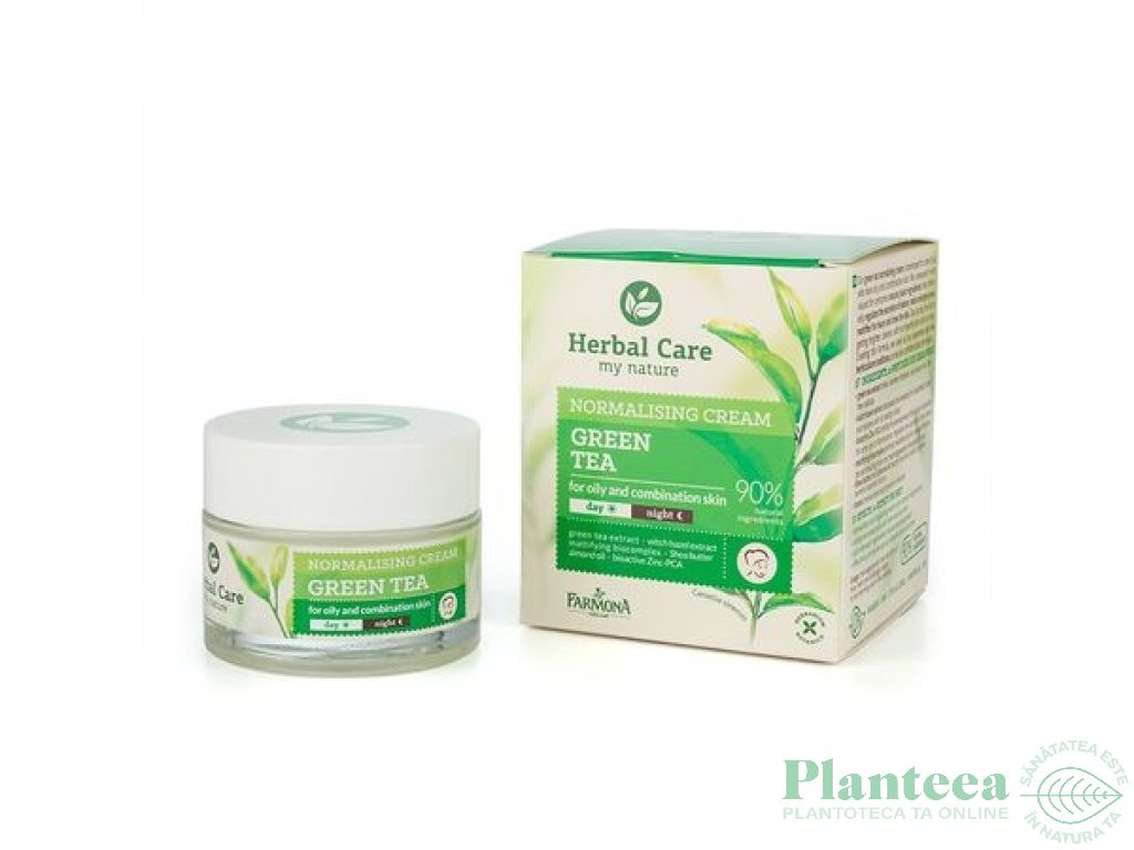 Crema zi/noapte normalizatoare matifianta ten gras/mixt ceai verde Herbal Care 50ml - FARMONA