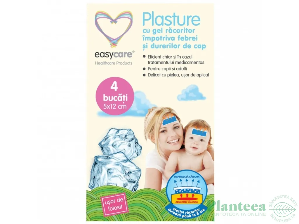Plasturi gel pt febra dureri cap 4b - EASY CARE