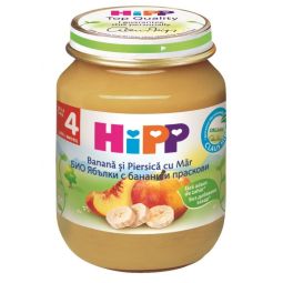 Piure mere banane piersici bebe +4luni 125g - HIPP ORGANIC