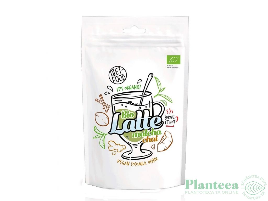 Lapte praf cocos matcha chai bio 200g - DIET FOOD