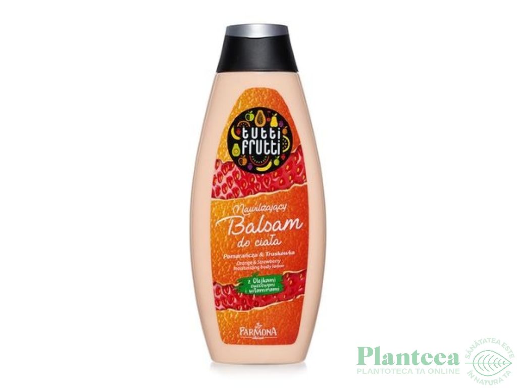 Lotiune corp revigoranta portocale capsuni Tutti Frutti 425ml - FARMONA