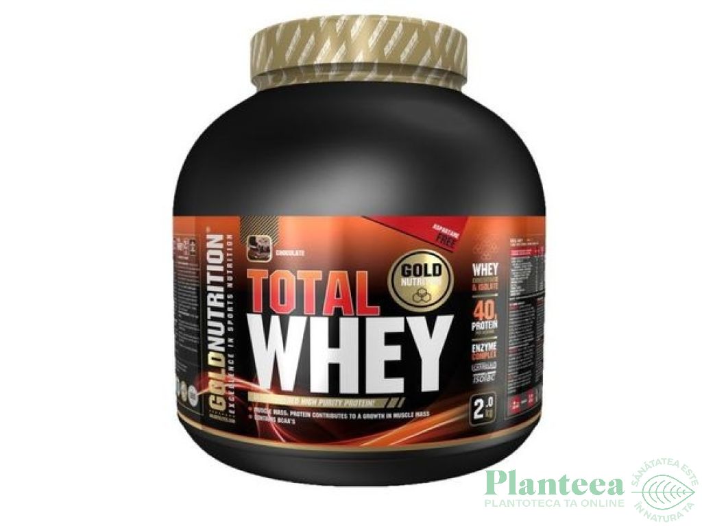 Pulbere proteica Total Whey ciocolata 1kg - GOLD NUTRITION