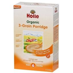 Porridge 3cereale fara gluten bebe +6luni eco 250g - HOLLE