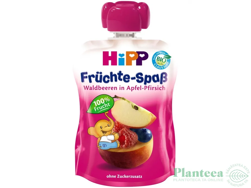 Piure mar piersica fructe padure bebe +1an Hippis 100g - HIPP ORGANIC