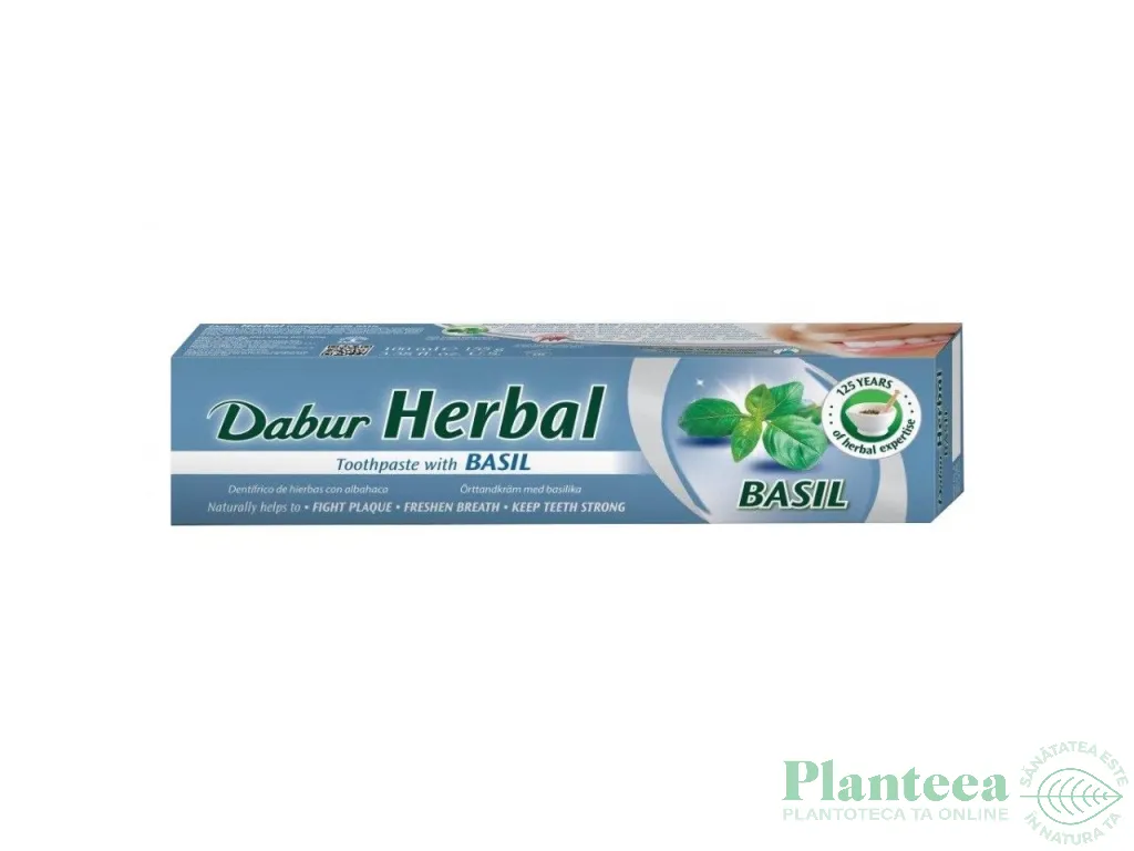 Pasta dinti busuioc fara fluor ayurvedica 100ml - DABUR