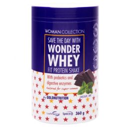 Pulbere shake proteic Wonder Whey ciocolata menta Woman Collection 360g - GOLD NUTRITION