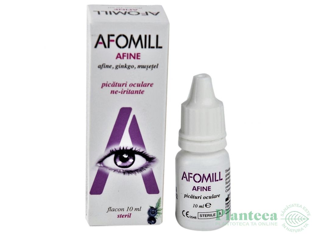 Afomill Afine, picaturi oculare, lacrimi artificiale, 10 ml Picături pentru ochi afine