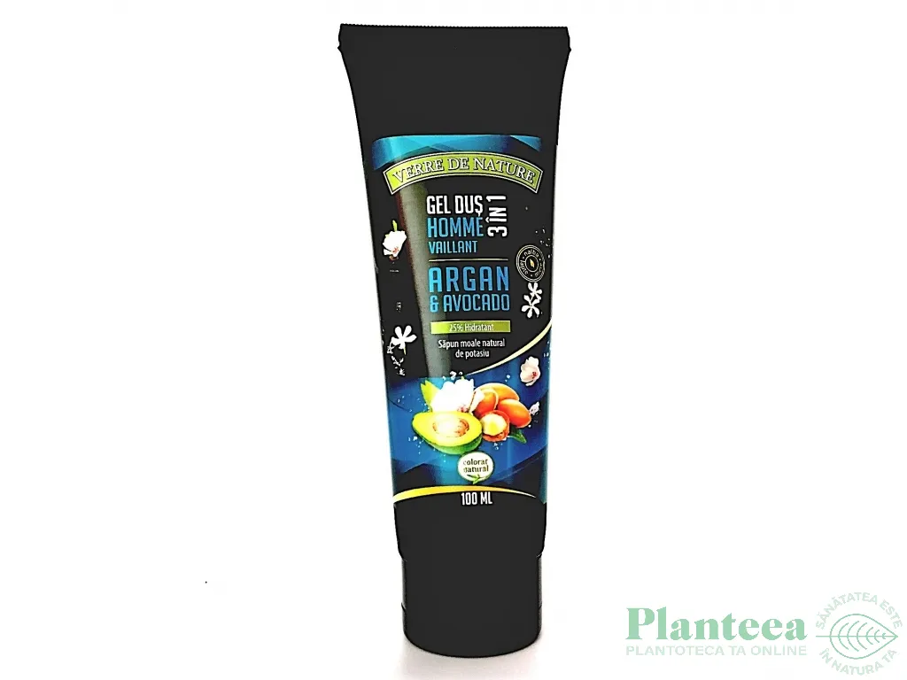 Gel dus 3in1 miere argan avocado Homme Vaillant 100ml - VERRE DE NATURE