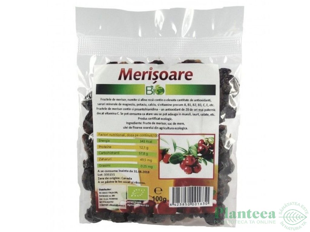 Merisor uscat suc mere eco 150g - DECO ITALIA