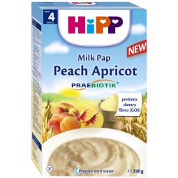 Pasat lapte piersici caise Praebiotik bebe +4luni 250g - HIPP