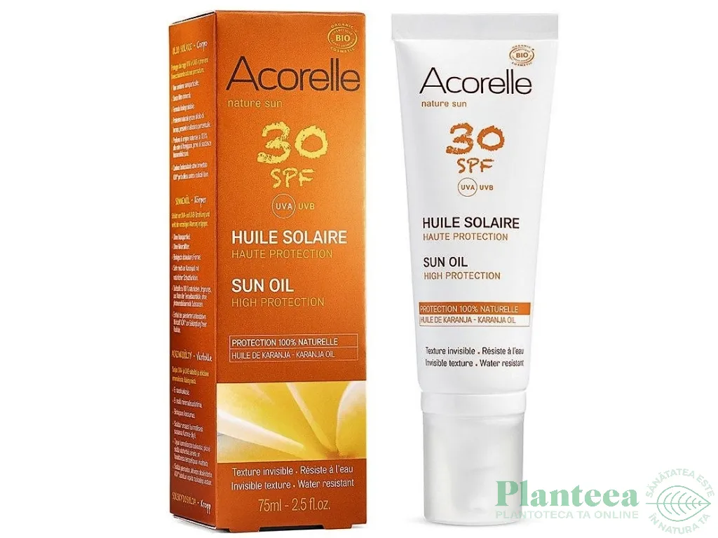 Ulei corp protectie solara spf30 ulei karanja 75ml - ACORELLE