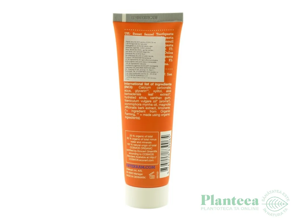 Pasta dinti tutti frutti fara fluor copii 75ml - URTEKRAM