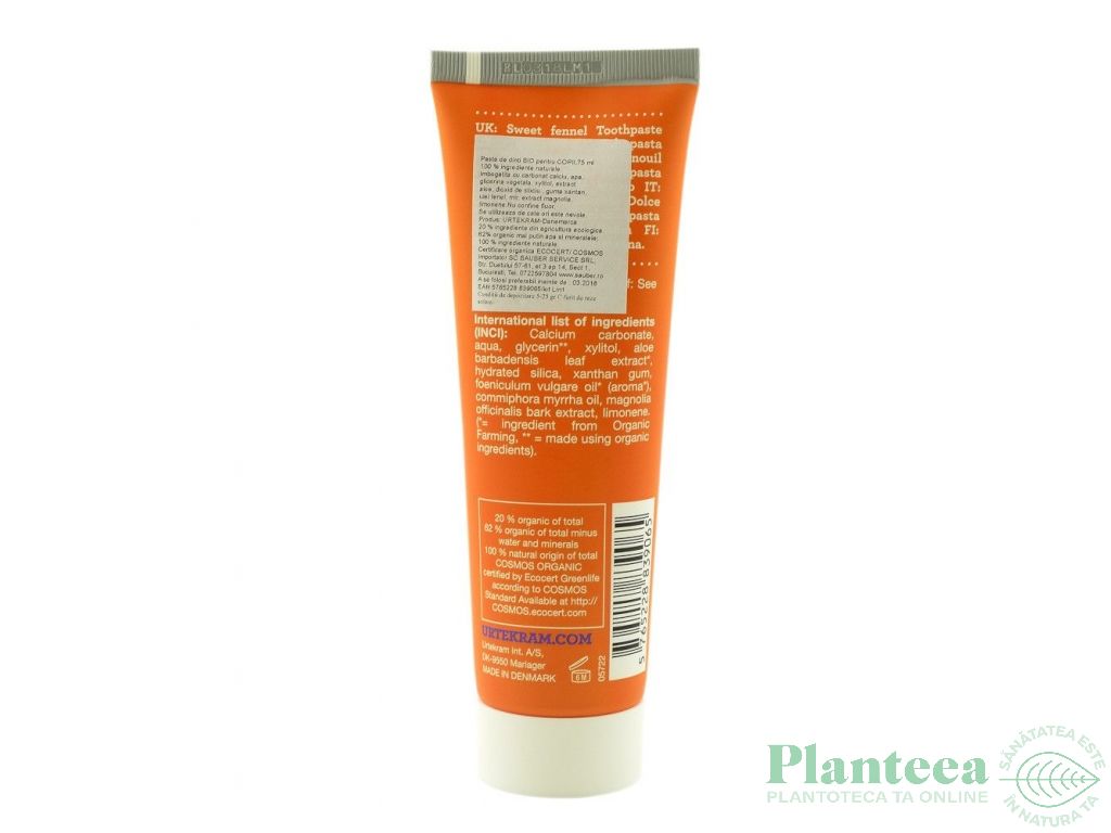 Pasta dinti tutti frutti fara fluor copii 75ml - URTEKRAM