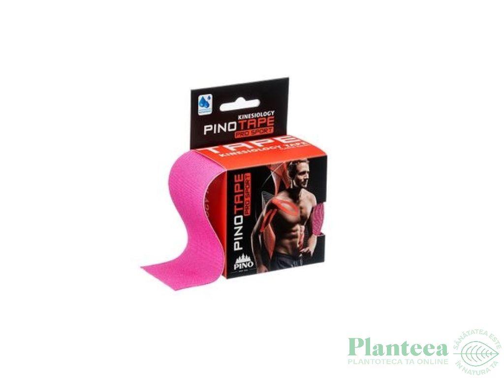 Banda kinesiologica matase roz {5cmx5m} Sport 1b - PINO