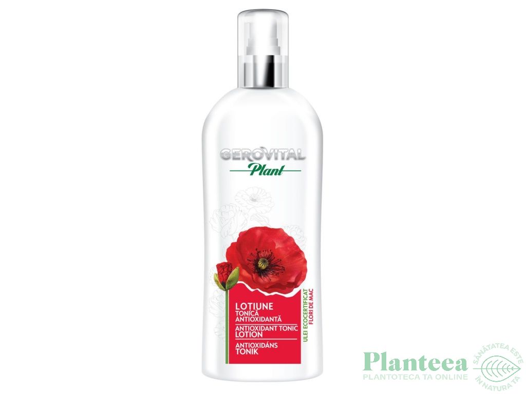 Lotiune tonica antioxidanta flori mac 150ml - GEROVITAL PLANT
