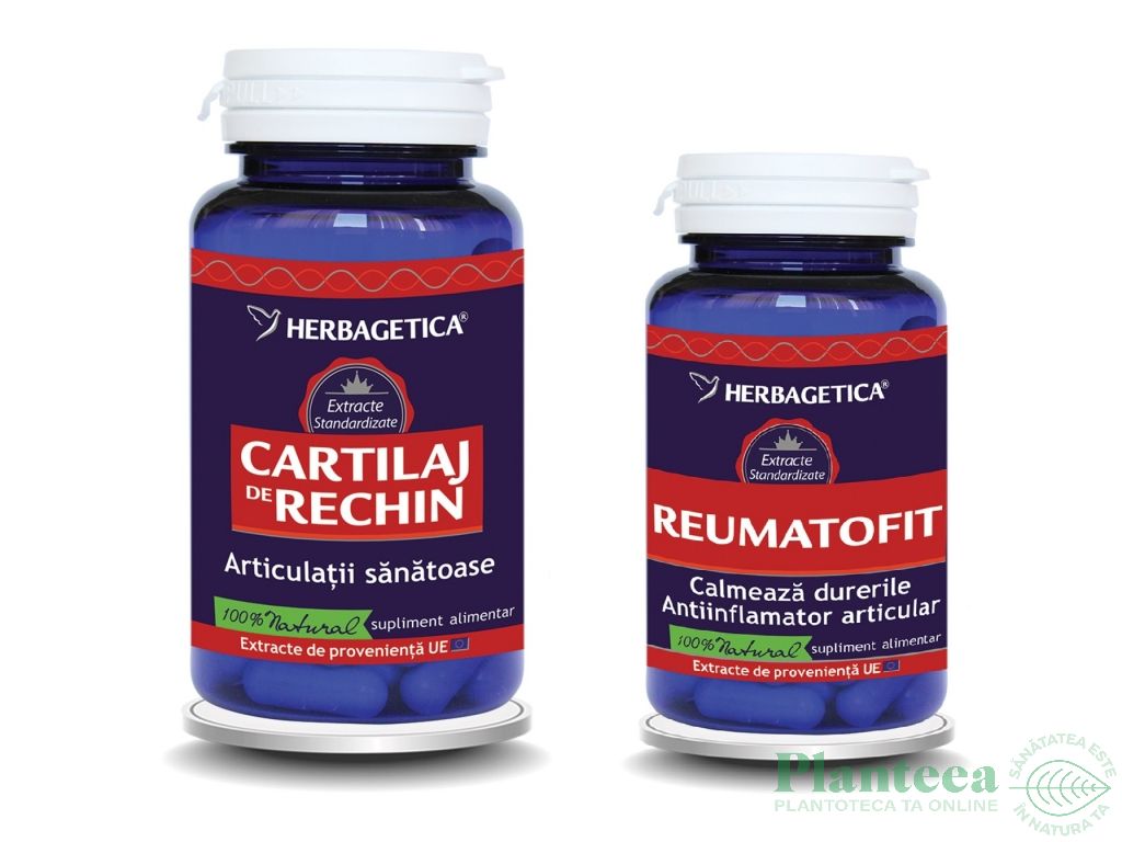 Pachet Cartilaj rechin+Reumatofit 60+30cps - HERBAGETICA