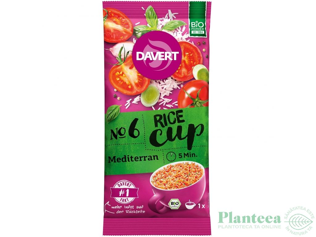 Meniu orez mediteranean Cup bio 69g - DAVERT