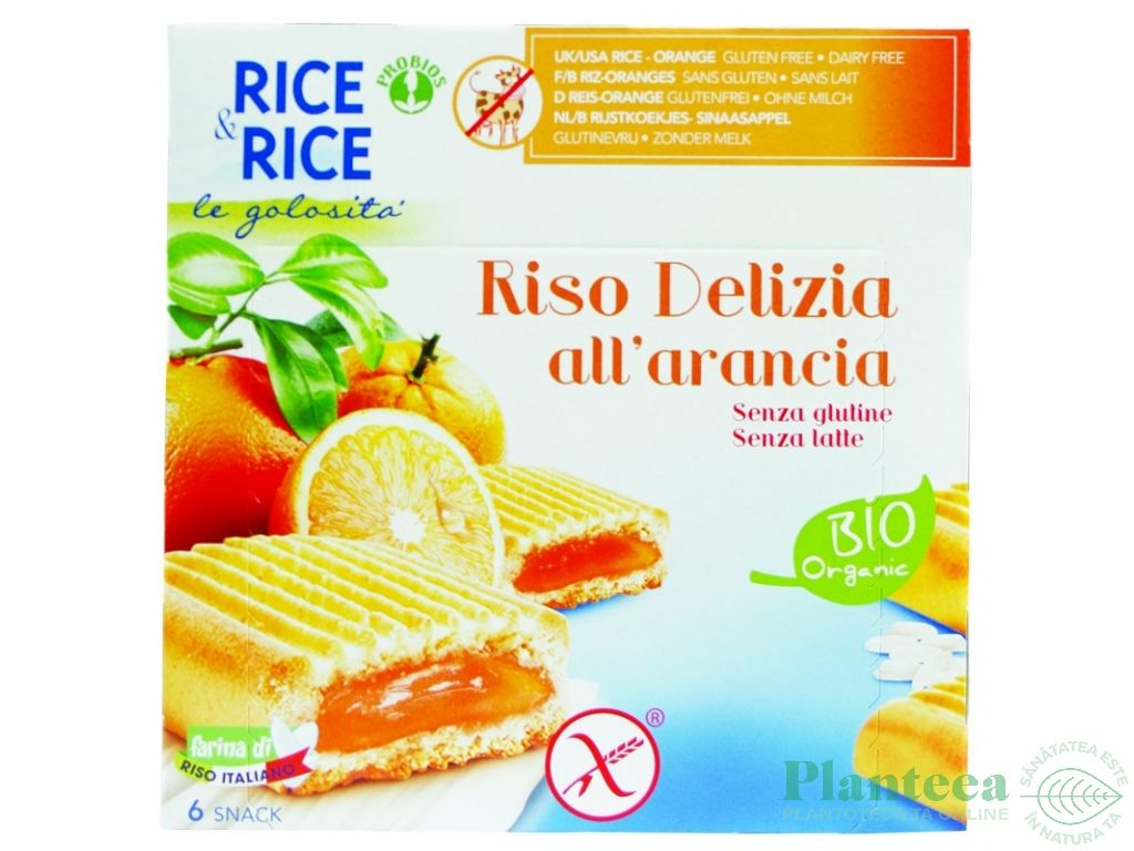 Biscuiti deliciosi orez umpluti portocale eco 198g - PROBIOS