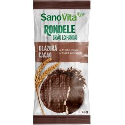 Rondele expandate grau glazura cacao 66g - SANOVITA