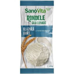 Rondele expandate grau glazura iaurt 66g - SANOVITA