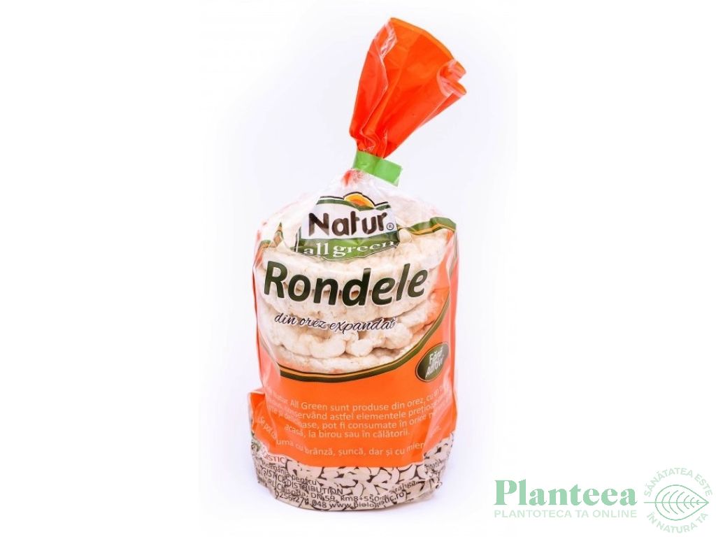 Rondele expandate orez fara sare 80g - NATUR ALL GREEN